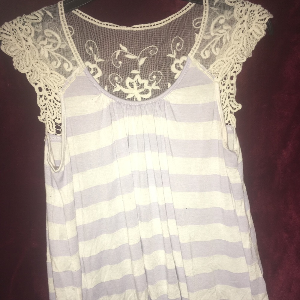 Lace back top